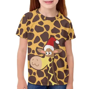 Vente en gros d'usine chinoise T-shirts personnalisés blason girafe Logo OEM personnalisé sublimé Vêtements graphiques pour hommes Boxy Fit