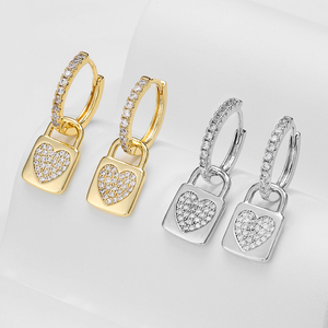 RAKOL EP2779 2025 Lock Pendientes de aro chapados en oro Accesorios de lujo de verano - Product Image 4