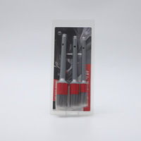 Brosse de nettoyage automobile en soie affûtée 3 pièces Brosse de nettoyage en plastique à fente avec manche fin pour usage automobile