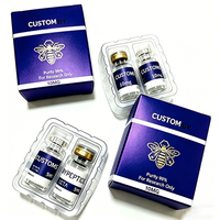 Étiquettes personnalisées pour flacons d'emballage pharmaceutique, boîte pliable en papier pour médicaments peptidiques de 3 ml avec plateau en plastique