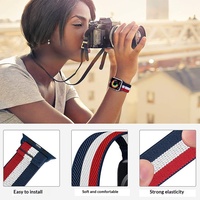 Bracelet de montre en nylon jacquard extensible Solo Loop compatible avec Apple Watch Series 5 6 7 8, bracelet de remplacement tressé élastique, ODM, OEM