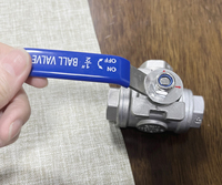 Vanne à boisseau sphérique manuelle en acier inoxydable filetée NPT à trois voies DN80 pour l'eau, joint en PTFE, température moyenne, OEM, garantie 1 an