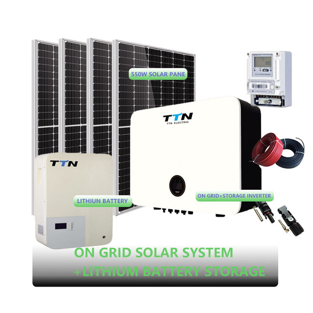 Complete off Grid Hybrid Solar System 5KW 10KW Home Use Pure Sine Wave Inverter with MPPT Controller Lithium Ion Battery