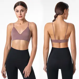 Shunaier neue Mode nahtlose Sportarten Deep V Charakter Dreieck Cup Tube Top Soft Wear BH Tops weiblichen nahtlosen BH