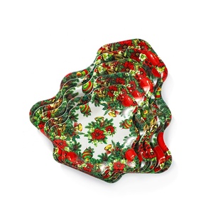 Jumpforever en forme de sapin de Noël Joli plateau en plastique Cadeau de bonbons personnalisé Assiettes réutilisables en plastique pour la fête - Product Image 6