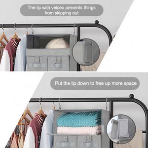 <b>Collapsible</b> 4-Shelf Hanging Closet Organizer Drawers Hanging Shelves for Closet with 4 Drawers - Product Image 3