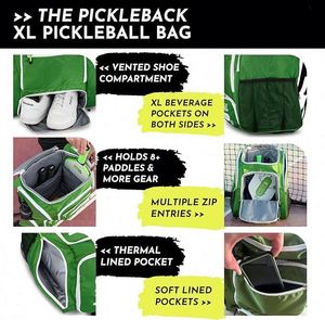 Muestra Gratis, Nuevo Diseño, Bolsa de Pickleball Impermeable Grande con Compartimento para Zapatos y Bolsillo Aislado para Mochila de Pickleball - Product Image 5