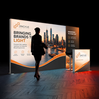 Support d'affichage simple modulaire en aluminium avec cadre LED SEG, assemblage sans outil, extensible, pour salon professionnel, événement commercial