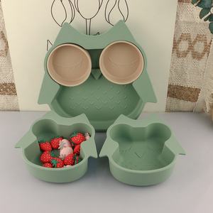 Plateau de repas pour bébé en silicone de qualité alimentaire, personnalisable en usine, créatif, en forme de hibou, amovible, pour enfants, Guangdong - Product Image 1
