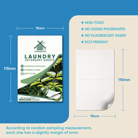 Bandes de lessive écologiques à base de plantes avec logo personnalisé 11*7cm, comprimés biodégradables, feuilles de détergent à lessive