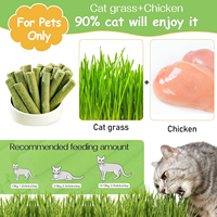 Friandises Protéinées Naturelles pour Chiens et Chats : Bâtonnets de Herbe Lyophilisés au Poulet pour Nettoyage des Dents et Digestion Améliorée – Vente en Gros pour Chats