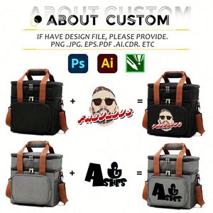 Sac isotherme double couche personnalisé avec logo, en tissu Oxford 300D, isolation thermique, avec bandoulière pour pique-nique et déjeuner au bureau - Product Image 3