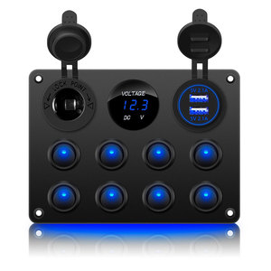 CNSPEED 8 Position <b>Switch</b> Panel With USB Voltmeter <b>12V</b> DC For Cars And Yachts - Product Image 5