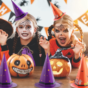 Papel divertido feliz Halloween decoraciones sombrero de bruja forma caja de regalo embalaje comida <span class=keywords><strong>dulce</strong></span> dulces cajas bolsas <span class=keywords><strong>truco</strong></span> <span class=keywords><strong>o</strong></span> trato para chico - Product Image 5