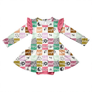 Baju rajut bayi Musim Semi kustom bambu Musim Dingin Ruffle penutup anak perempuan putri gelembung rok Romper gaun pakaian hangat - Product Image 3