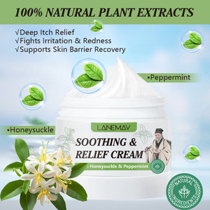 CRÈME APAISANTE ET DE SOULAGEMENT Naturelle OEM avec Chèvrefeuille et Menthe Poivrée Résoudre le Psoriasis, Dermatite séborrhéique, Eczéma - Product Image 3