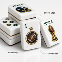 Mahjong Profesional MeldVerse de Calidad de Casino, Personalizado, Acrílico Premium, Azul Marino, Cobre y Dorado, con Logotipo Personalizado, Duradero