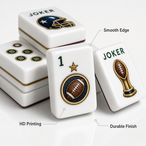 Personalized Premium Acrylic Luxury Navy Blue Copper Gold Custom Logo Durable Portable <b>Mahjong</b> <b>Set</b> for Boutique Gift Shops - Product Image 2