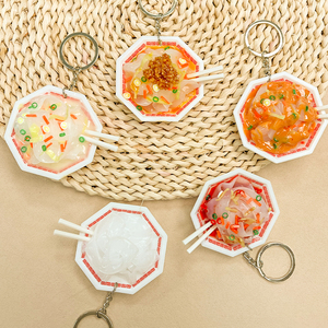 Porte-clés en plastique modèle Liangpi, imitation nourriture chinoise, artisanat amusant, modèle alimentaire en PVC, ornement de clé pour cadeau, vente en gros - Product Image 3