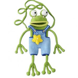 Customizable Crochet Frog Crossbody Phone Bag Cute Cartoon Artificial Style Crochet Bag - Product Image 2