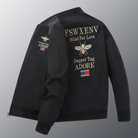 Veste bomber multicolore pour homme, printemps-automne, motif abeille brodé, col montant ample, style streetwear tendance