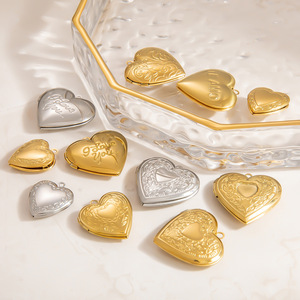 จี้รูปหัวใจสแตนเลสสตีลขัดเงา ลายรัก สำหรับทำเครื่องประดับ DIY ของขวัญสำหรับทุกเพศ - Product Image 1