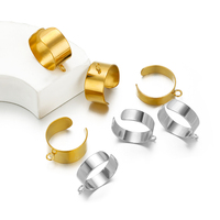 Bague plaquée or 18 carats avec trou anneaux à ouverture unique en acier inoxydable pour bricolage femmes fabrication de bijoux en vrac en gros