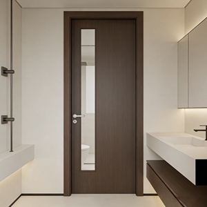 Puerta de Apartamento HPL Resistente al Viento con Acabado de Superficie, Puerta Interior Moderna de Vidrio Esmerilado de Primera Calidad para Hoteles Residenciales - Product Image 2