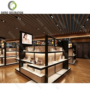 Luxury Perfume & Skincare Display Rack Black Frame Gondola Shelving Backlit Wall Display Unit Retail Cosmetic Shop Fitting - Product Image 3
