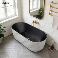 Baignoire autoportante portable écologique légère et durable en acrylique effet marbre avec fonction de trempage pour usage domestique et hôtelier en intérieur