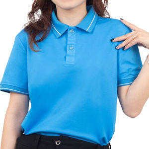 Polo azul cielo transpirable de fábrica de Vietnam para uniforme de empleado marca personalizada disponible - Product Image 2