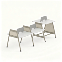 Bureau de travail collaboratif, poste de travail partagé avec panneau d'intimité, mobilier de bureau modulaire pour espace de travail professionnel