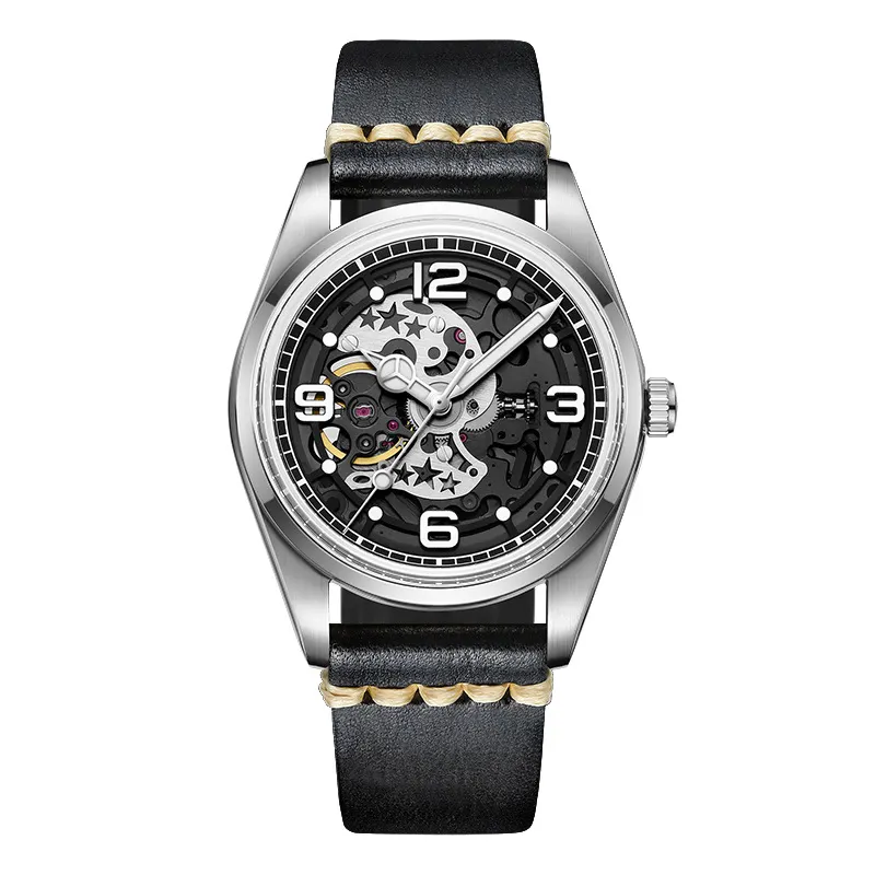 Nuovo prodotto orologio da polso automatico scheletro orologi meccanici aziendali di lusso per uomo