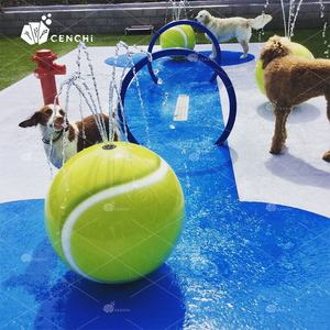 Cenchi ev arka bahçesinde konut köpek <span class=keywords><strong>pet</strong></span> soğutma için sıçrama pedi köpek oyunları su püskürtme eğitim oyuncaklar su parkı sıçrayan eğlenceli - Product Image 5