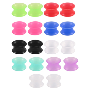 Evorte – Dilatateurs d'oreilles en silicone de haute qualité, flexibles, à <span class=keywords><strong>double</strong></span> évasement, de 3 à 25 mm, pour piercing de base, bijoux unisexes - Product Image 3