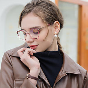 Monture de lunettes œil de chat TR90 pour femme, anti-lumière bleue, pour ordinateur, largeur de monture moyenne, verres AC - Product Image 1