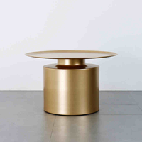 Ensemble de tables en métal doré en acier inoxydable de style industriel moderne, vente en gros pour hôtel, table basse, meubles de salon