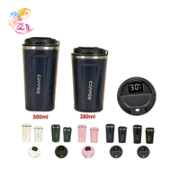 Botol Air Pintar Termal ZP 380/510ml dengan Logo Kustom, Tampilan Suhu Digital, Mug Kopi Perjalanan dari Baja Tahan Karat