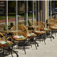 Meubles populaires de café de Lifepursue moulant les bases extérieures de Tableau de 4 jambes en aluminium