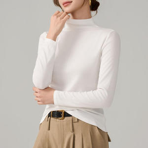 <span class=keywords><strong>Maglia</strong></span> da <span class=keywords><strong>donna</strong></span> mezza dolcevita tinta unita leggera <span class=keywords><strong>calda</strong></span> abbigliamento invernale di fascia alta stile Casual primavera autunno camicia di Base esterna - Product Image 5