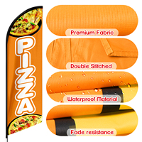 Nuoxin personnalisé grand volant plage drapeau magasin bannière signe affichage promotionnel géant Pizza publicité drapeau avec pôle Kit