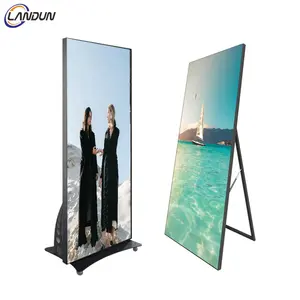 Hareketli LED Poster standı ekipmanları P2.5mm tam renkli Mini LED Poster ekran küçük Pitch LED Poster reklam oyuncu için dükkan