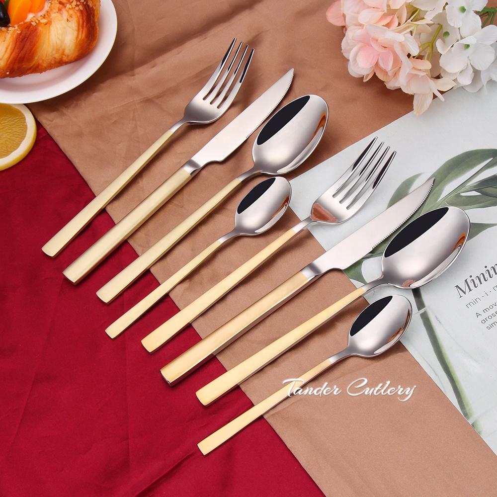 Luxury Thick Color 304 Cutlery Set Sustainable Stylish