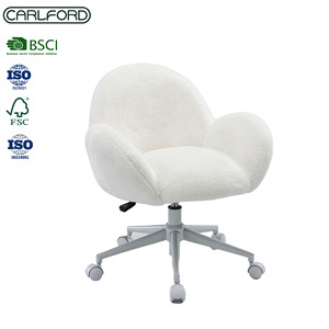 <span class=keywords><strong>Fauteuil</strong></span> de loisirs en fausse fourrure blanche mignonne CARLFORD pour l'extérieur et l'hôtel, chaise d'appoint pour salon avec chaise longue - Product Image 2
