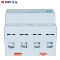 CNFLY 3 Fasa 4P 63A 110V 240V TUYA WiFi Timer Pengukur Energi KWH Saklar Kontrol Jarak Jauh Pemutus Sirkuit Menerima Busbar Fork