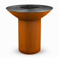 Urne élégante en acier Corten, foyer extérieur, style moderne et minimaliste, décoration de jardin, patio, cour arrière