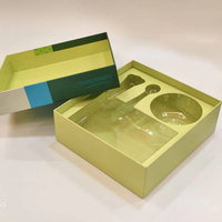 Service à thé matcha personnalisable Chawan en céramique avec doublure en éponge gaufrée et boîte d'emballage du kit matcha laminé mat