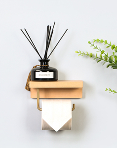 Soporte de pared de madera maciza personalizado de fábrica para caja de pañuelos con soporte de papel higiénico de pie y estante para teléfono - Product Image 6