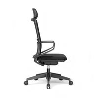 Chaise de bureau pivotante ergonomique de haute qualité avec support lombaire, appuie-tête réglable et accoudoirs fixes