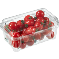 Boîte d'emballage de fruits transparente à clapet jetable PET transparent contenant de fruits à charnière C rpet